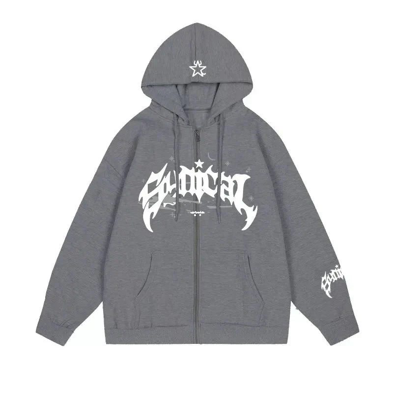 AMERIKANSK ZIPPER HUVTRÖJA