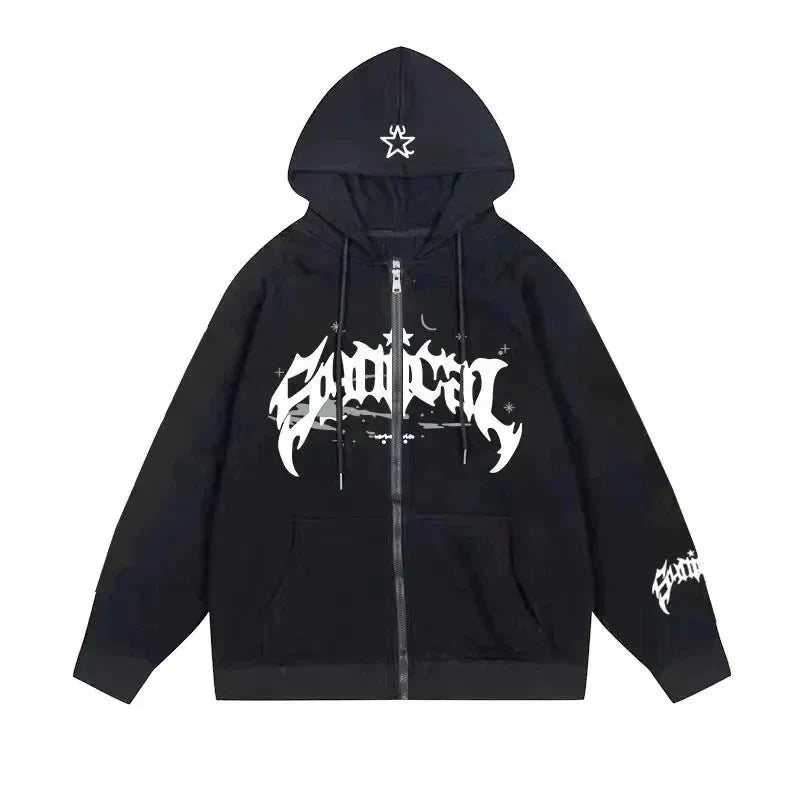 AMERIKANSK ZIPPER HUVTRÖJA